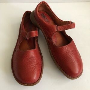Born Red Leather Mary Jane Shoes Size 6